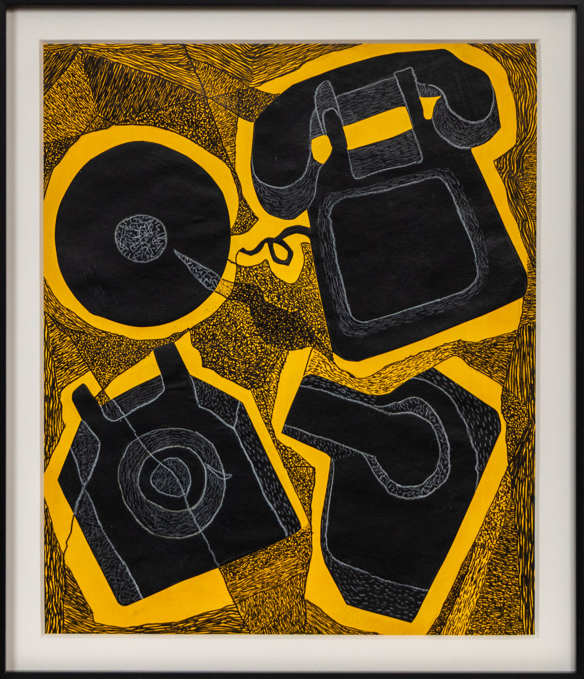 Untitled (Telephone, Phonograph), Painting