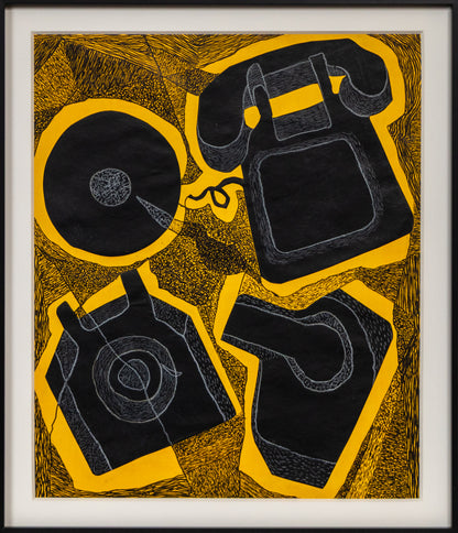Untitled (Telephone, Phonograph), Painting