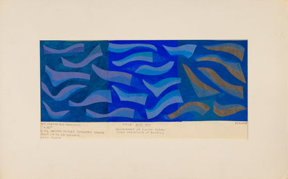 Bird Sky (Movement of Flying Forms over Variation of Blues), Painting