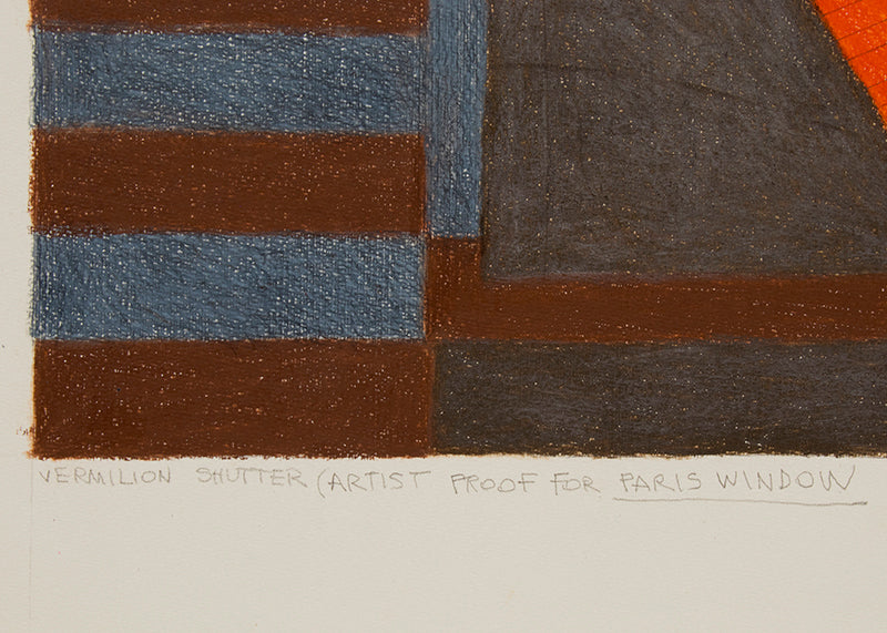 Vermilion Shutter (Artist's Proof for Paris Window), Drawing