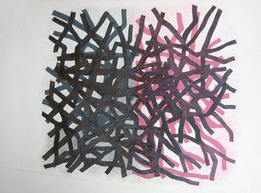 Untitled (Blue and Pink Web), Painting