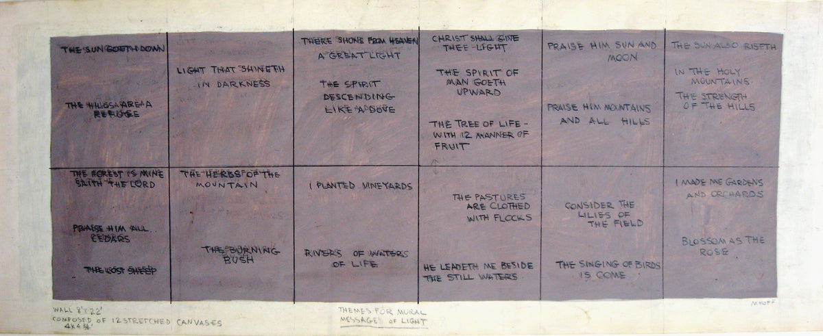 Message of Light, Themes for Mural, Drawing