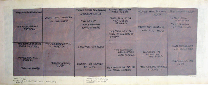 Message of Light, Themes for Mural, Drawing