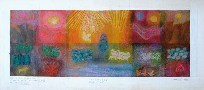 Message of Light, sketch for lobby wall, St. Mary's Hospital - Kankakee, Painting
