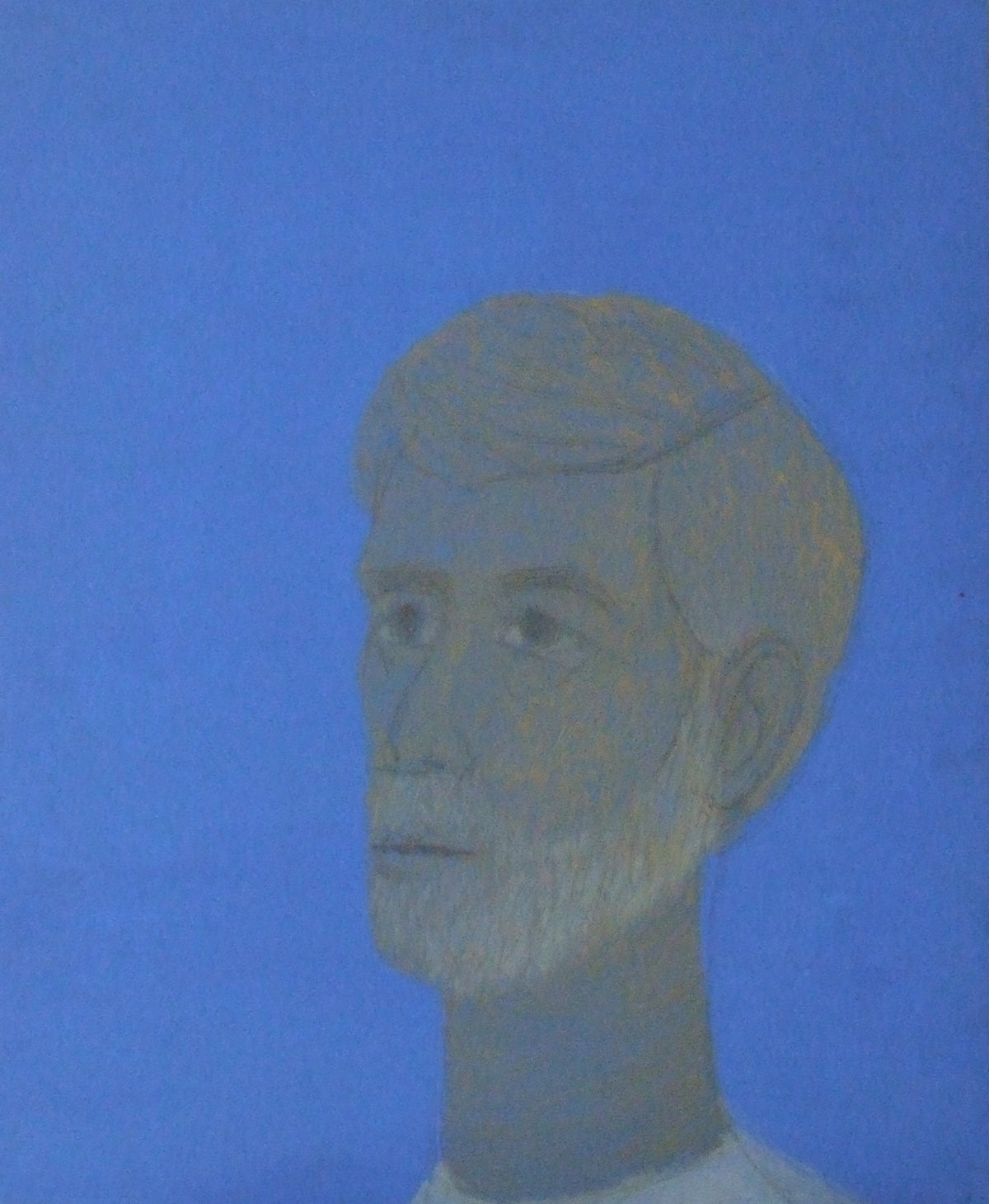 Untitled (Portrait of Bearded Man on Blue), Painting