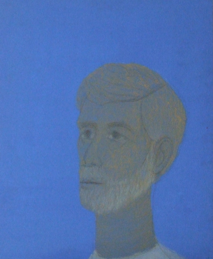 Untitled (Portrait of Bearded Man on Blue), Painting