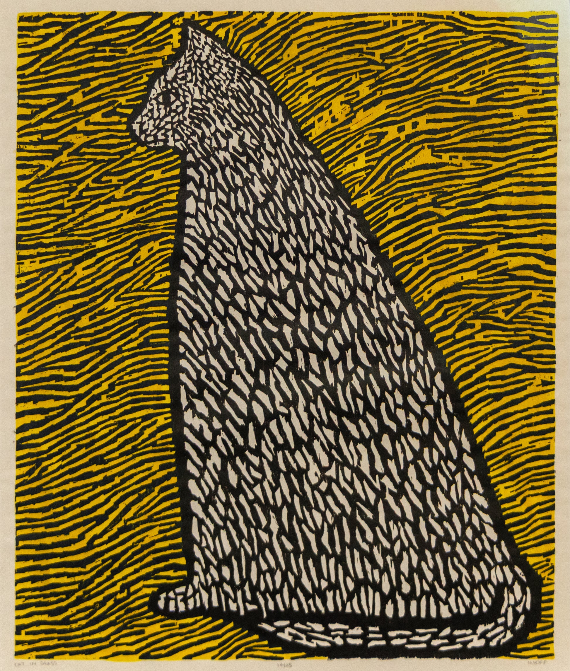 Margo Hoff (1910-2008) artwork for sale. Cat in Grass, Print, circa 1950, Denver, Colorado, Art Gallery)