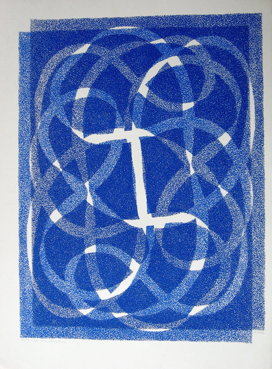 White Line - Blue (Variation 2), Print