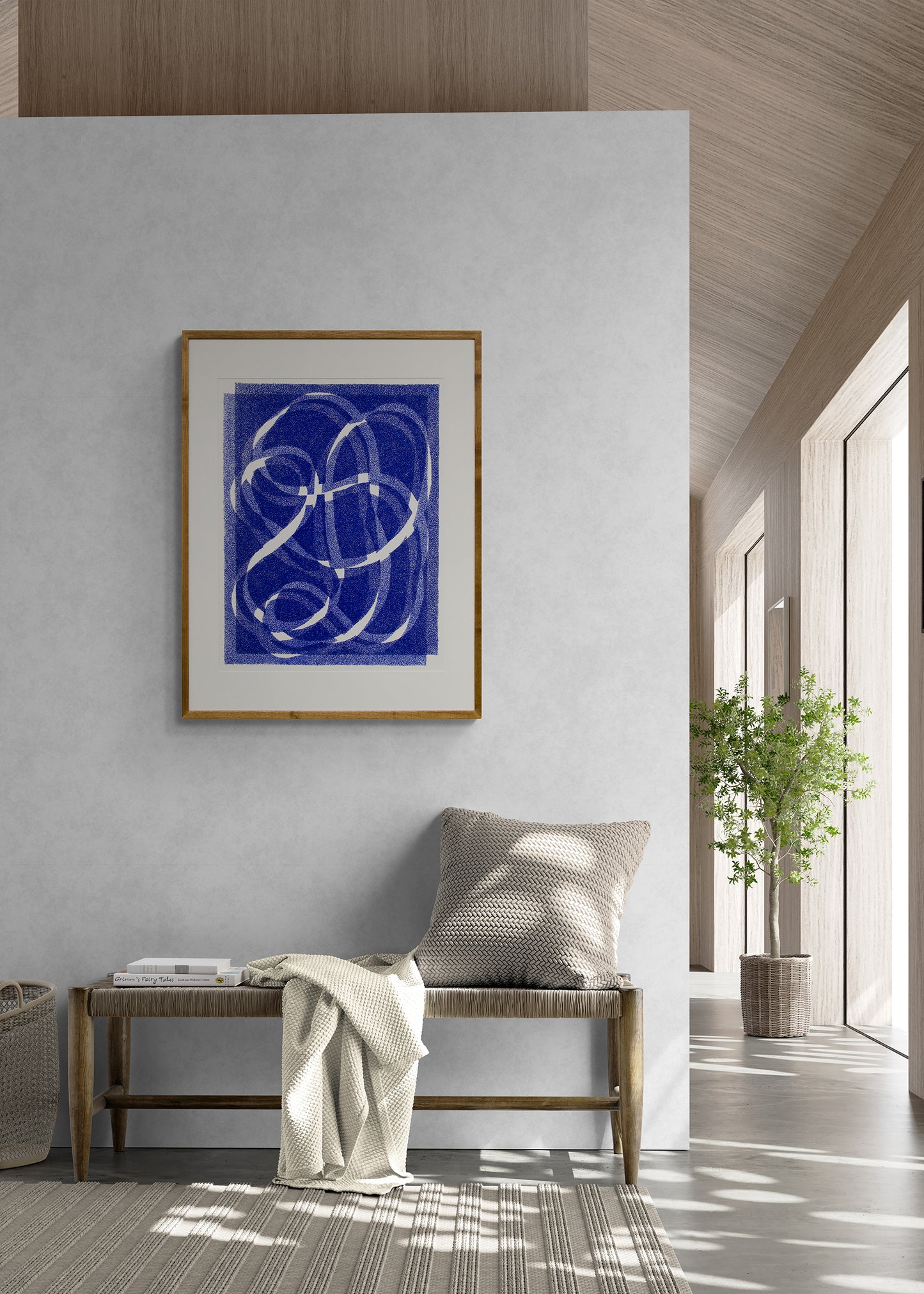 White Line - Blue (Variation 1), Print