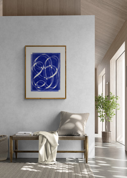 White Line - Blue (Variation 1), Print