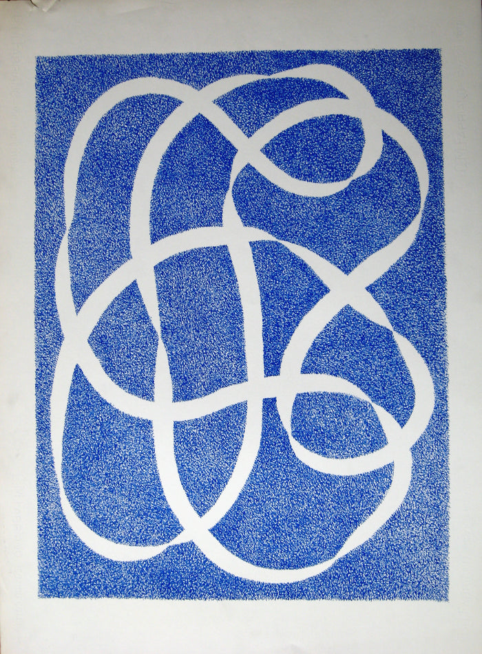 White Line- Blue (Original Print), Print