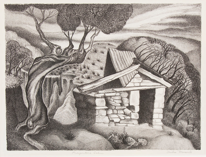 Prospector's Cabin (Mountain Cabin), Print, circa 1937