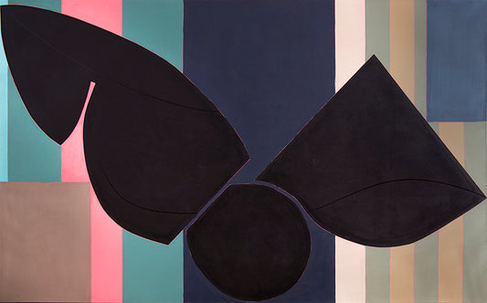 Sidney Guberman, Somethin' Stupid (Abstract with Three Black Polygons), 1988, oil on canvas Painting
