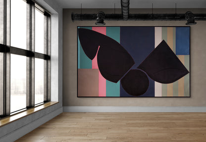 Somethin' Stupid (Abstract with Three Black Polygons), Painting, 1988