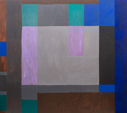 Untitled (Abstract in Black, Gray, Blue, and Lavender), Painting