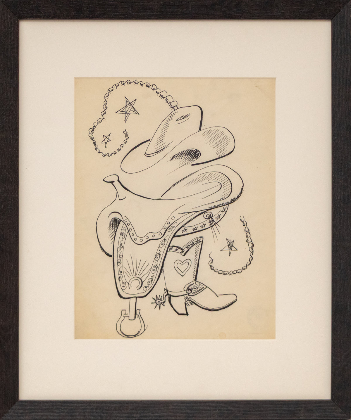 Hat, Saddle and Boot #1, Drawing, circa 1933