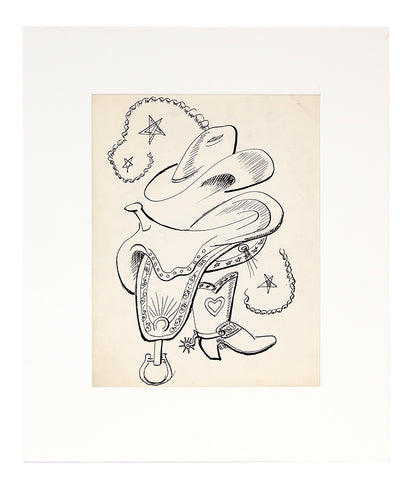 Hat, Saddle and Boot #1, Drawing, circa 1933