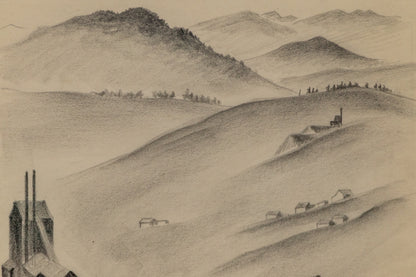 Mining Town, Colorado, Drawing, circa 1932