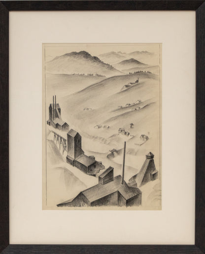 Mining Town, Colorado, Drawing, circa 1932