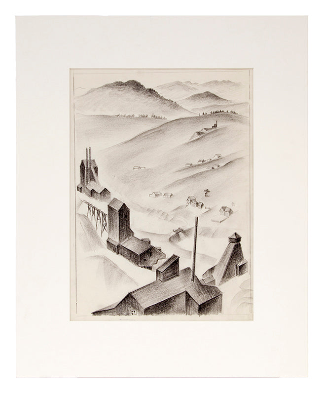 Mining Town, Colorado, Drawing, circa 1932