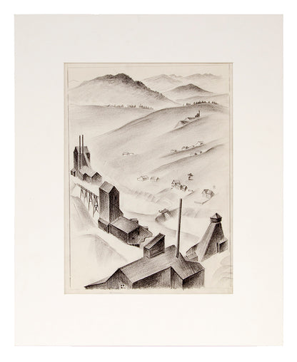 Mining Town, Colorado, Drawing, circa 1932