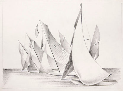 Boat Races (12), Drawing, circa 1932-1936
