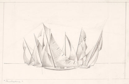Penetrations (Sailboats), Drawing, circa 1932-1936