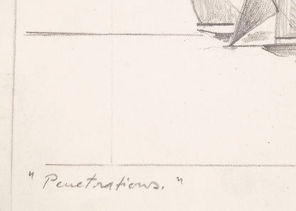 Penetrations (Sailboats), Drawing, circa 1932-1936