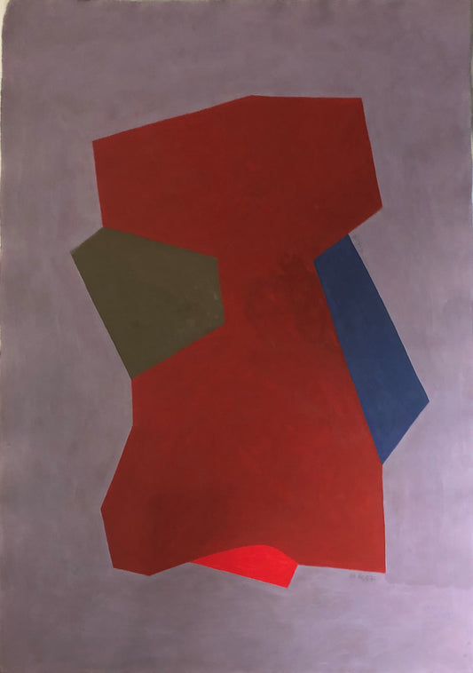 Enclosure (Abstract in Lavender, Red, Green, and Blue), Painting, 1991