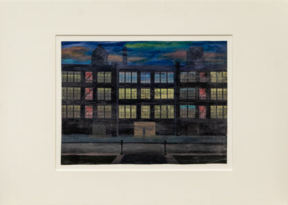 Factory at Night, Painting, circa 1940