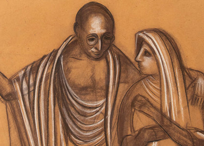 Mahatma Ghandi (Study for "Justice Through the Ages, Colorado" mural), Drawing, dated 1977