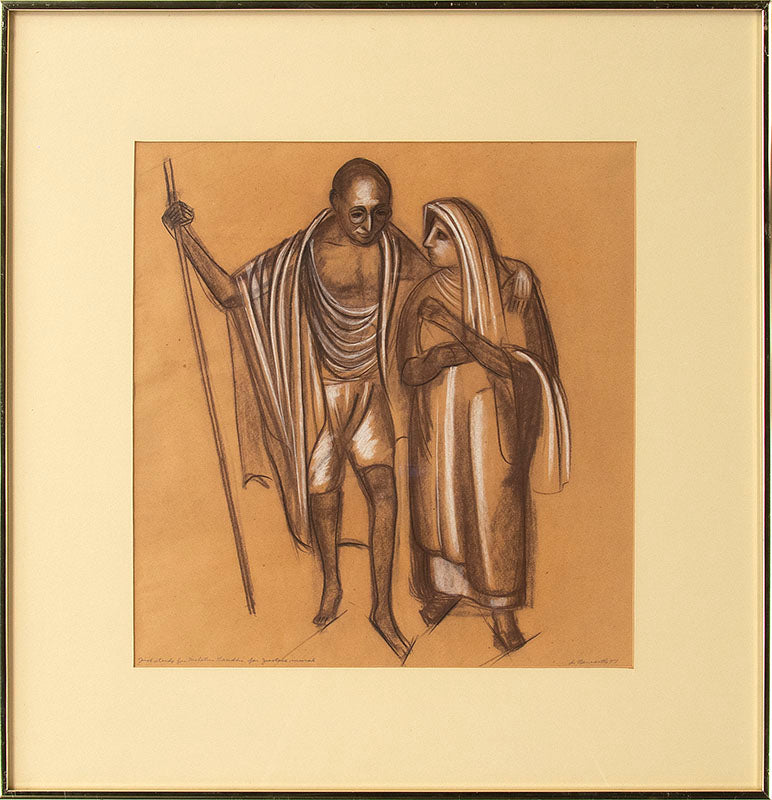 Mahatma Ghandi (Study for "Justice Through the Ages, Colorado" mural), Drawing, dated 1977