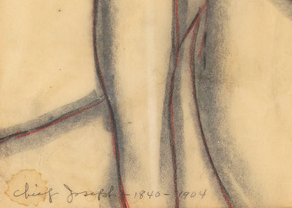 Chief Joseph 1840-1904, study for "Justice Through the Ages, Colorado" mural, Drawing, 1977