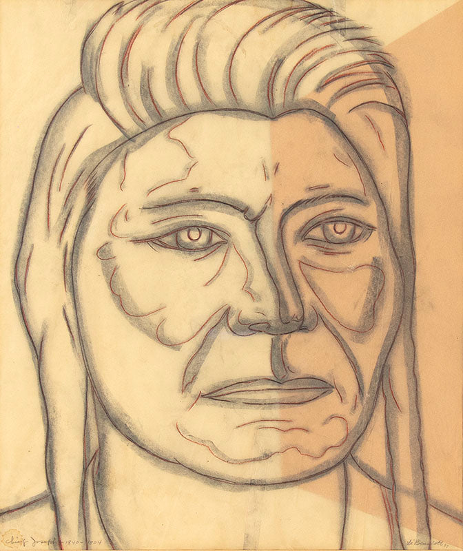 Chief Joseph 1840-1904, study for "Justice Through the Ages, Colorado" mural, Drawing, 1977