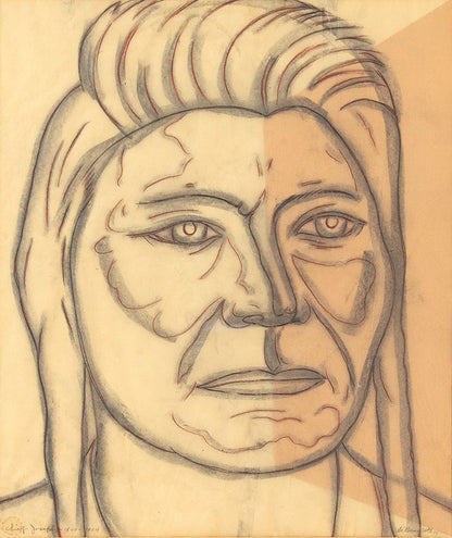 Chief Joseph 1840-1904, study for "Justice Through the Ages, Colorado" mural, Drawing, 1977