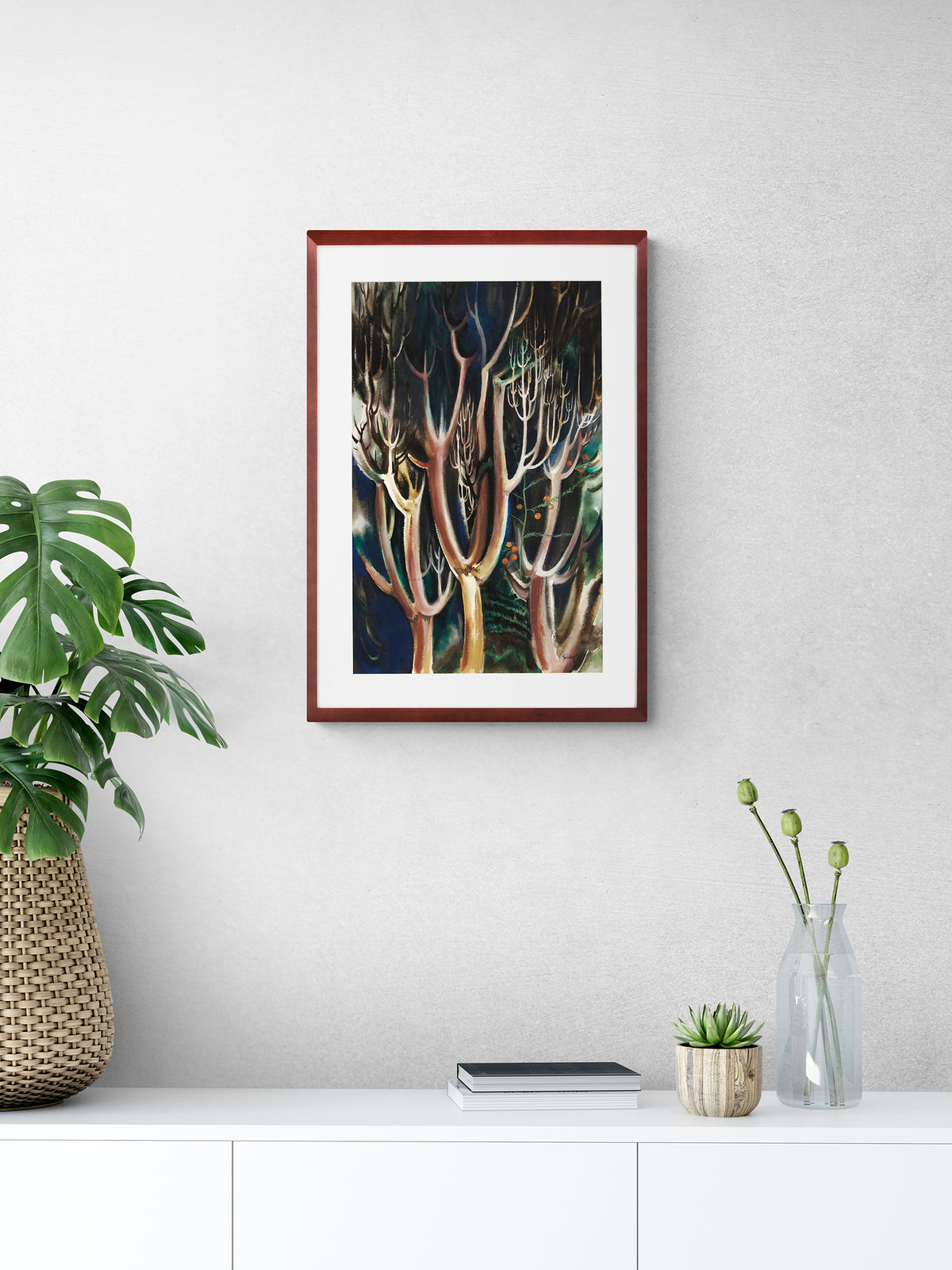 Untitled (Modernist Trees), Painting, circa 1940