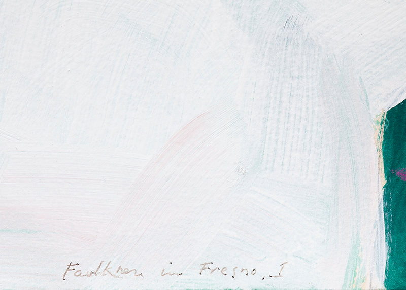 Faulkner in Fresno (Abstract in Teal, Blue, Black, and White), Painting, 1986