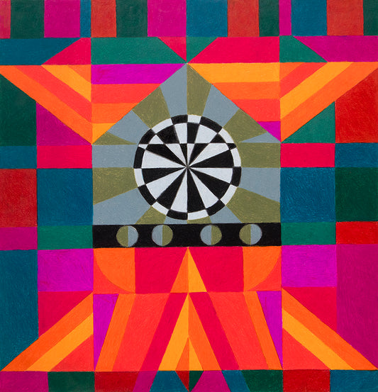 Untitled (Pattern Series) or Circus Series: Target, Conte Crayon Drawing, 1980