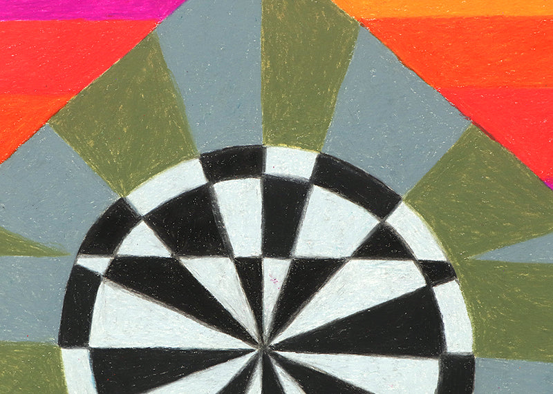 Untitled (Pattern Series) or Circus Series: Target, Conte Crayon Drawing, 1980