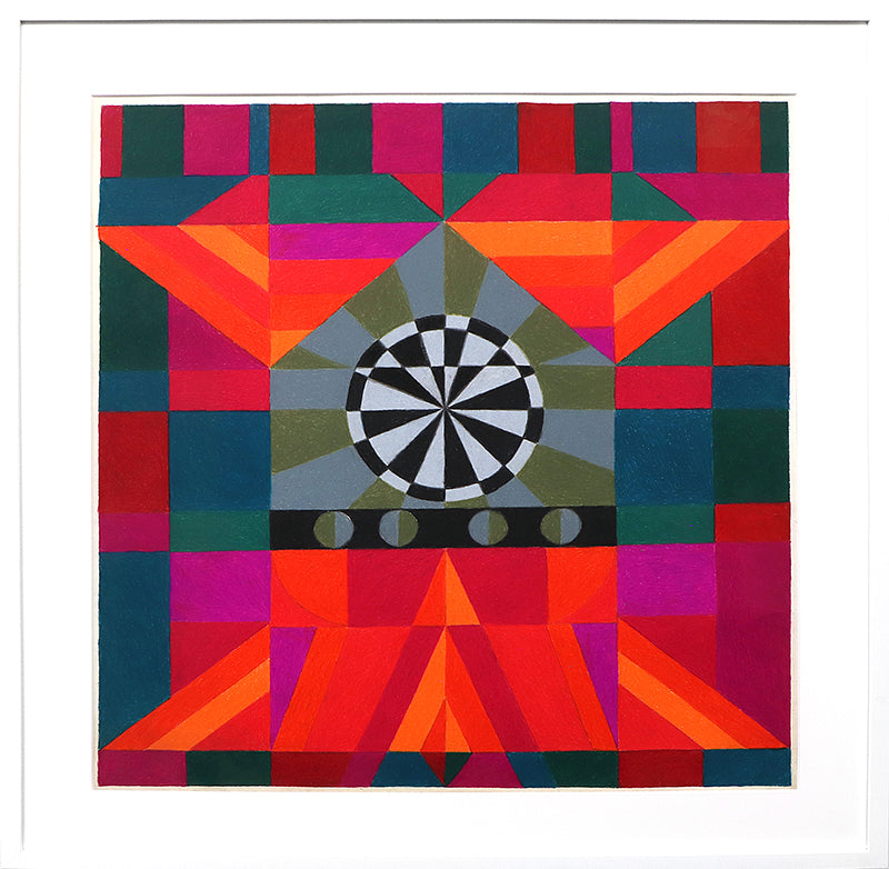 Untitled (Pattern Series) or Circus Series: Target, Conte Crayon Drawing, 1980