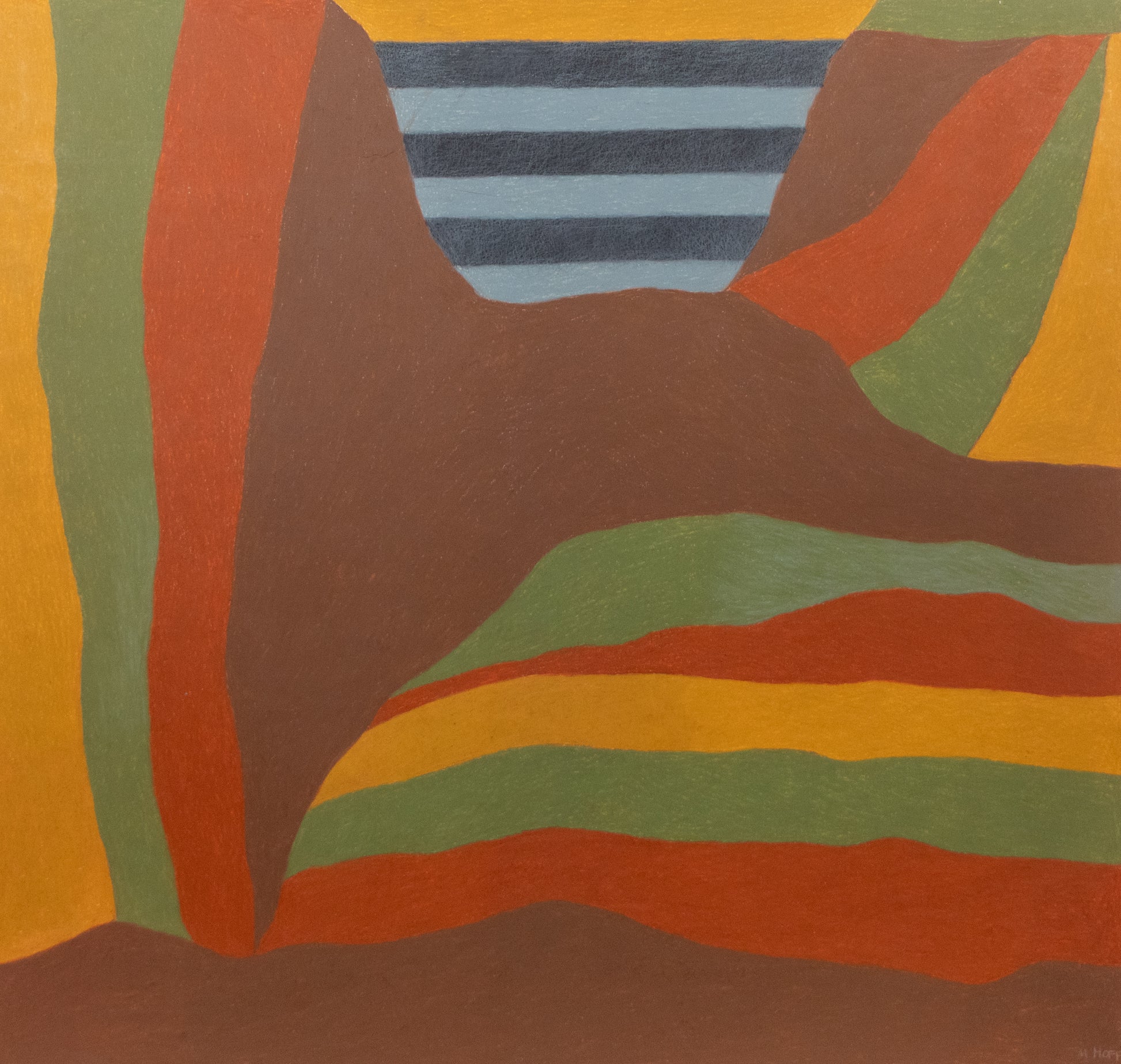 Margo Hoff (1910-2008) artwork for sale. Cliff Barricade (Pattern Series), Drawing, Denver, Colorado, Art Gallery)