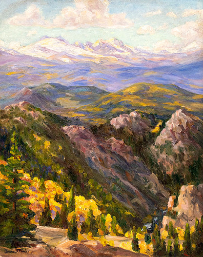 Boulder Canyon (Colorado Mountain Landscape in Autumn), Painting, circa 1930-1950