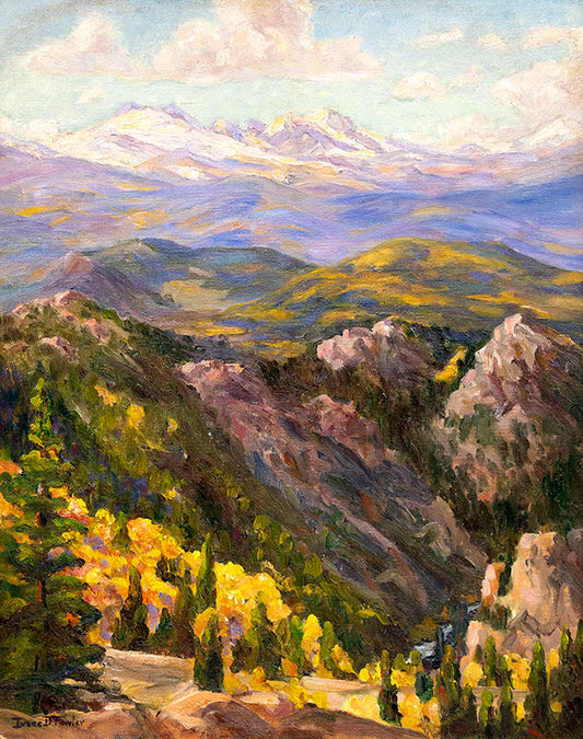 Boulder Canyon (Colorado Mountain Landscape in Autumn), Painting, circa 1930-1950
