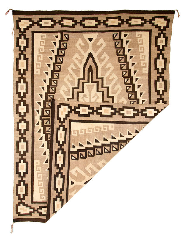 Two Grey Hills Trading Post Rug with Cross Motif