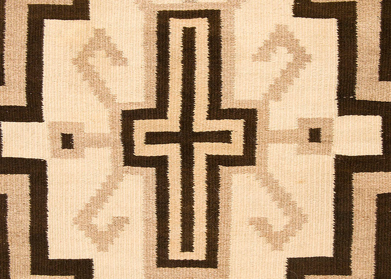 Two Grey Hills Trading Post Rug with Cross Motif