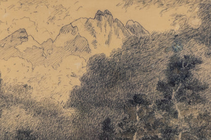 Untitled (Storm in the Rockies, Colorado Landscape), Drawing