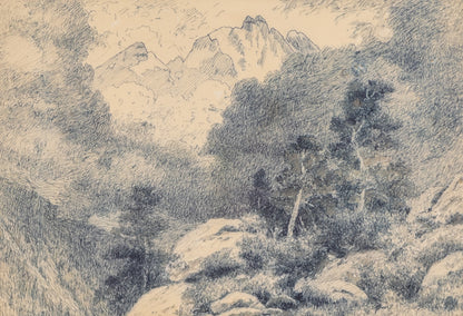 Untitled (Storm in the Rockies, Colorado Landscape), Drawing