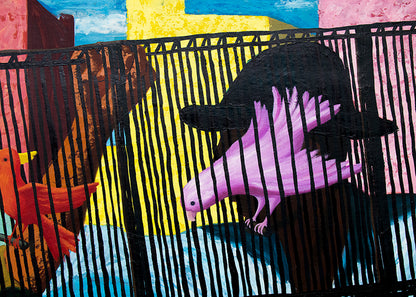 Birdcage (People and Birds Inside Cage), Painting, 1957
