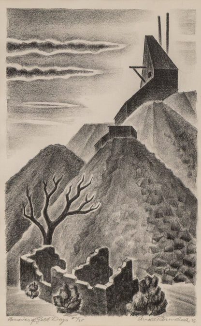 Arnold Ronnebeck (1885-1947) artwork for sale. Memories of Gold Days (Abandoned Mine, Colorado), Print, 1933