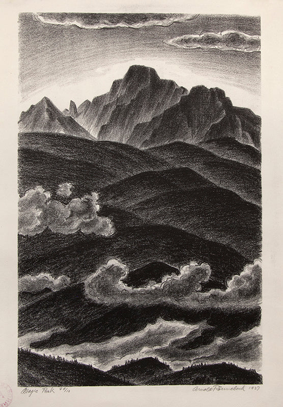 Magic Peak (Colorado Mountain Landscape with Clouds), Print, 1937